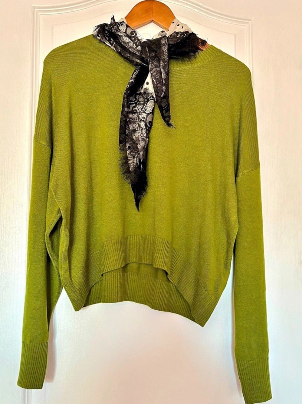 Sabine Paris Green Cashmere Blend Sweater Size Medium NWT